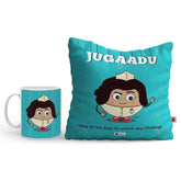 Jugaadu Printed Cushion and Mug Combo Gift For Friend